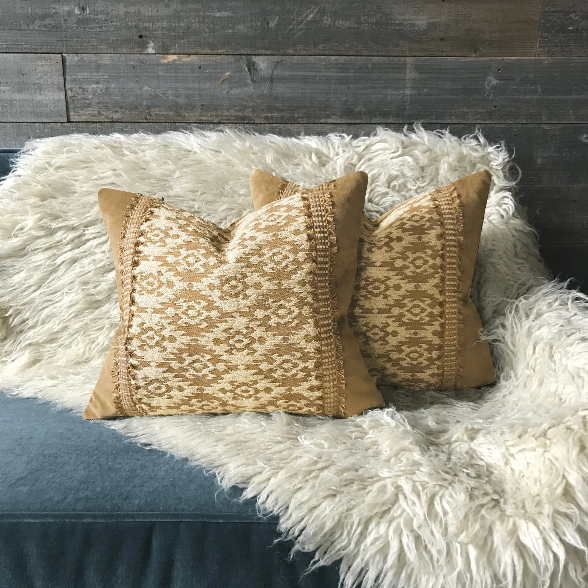 Earthen Southwestern Navajo Suede Pillow Cover 15x18