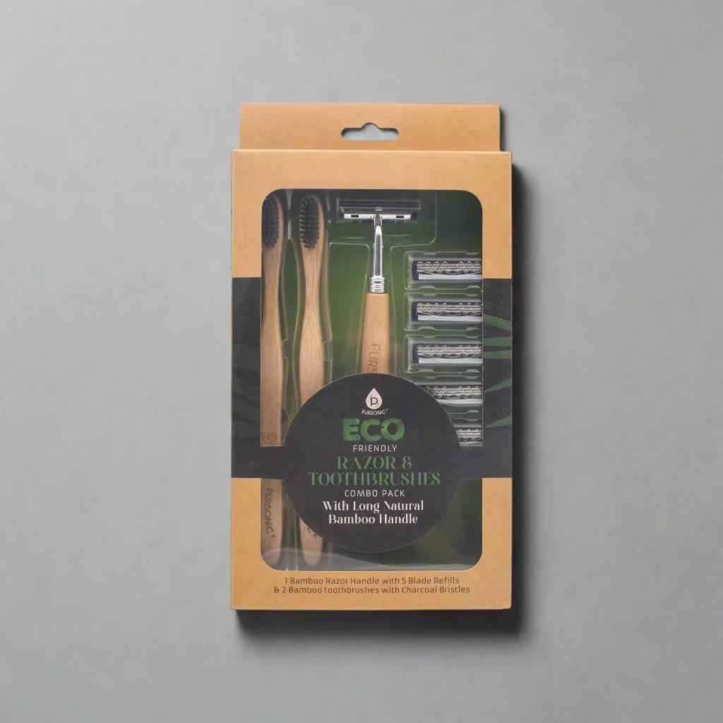 Eco Friendly Razor & Toothbrushes Combo Pack