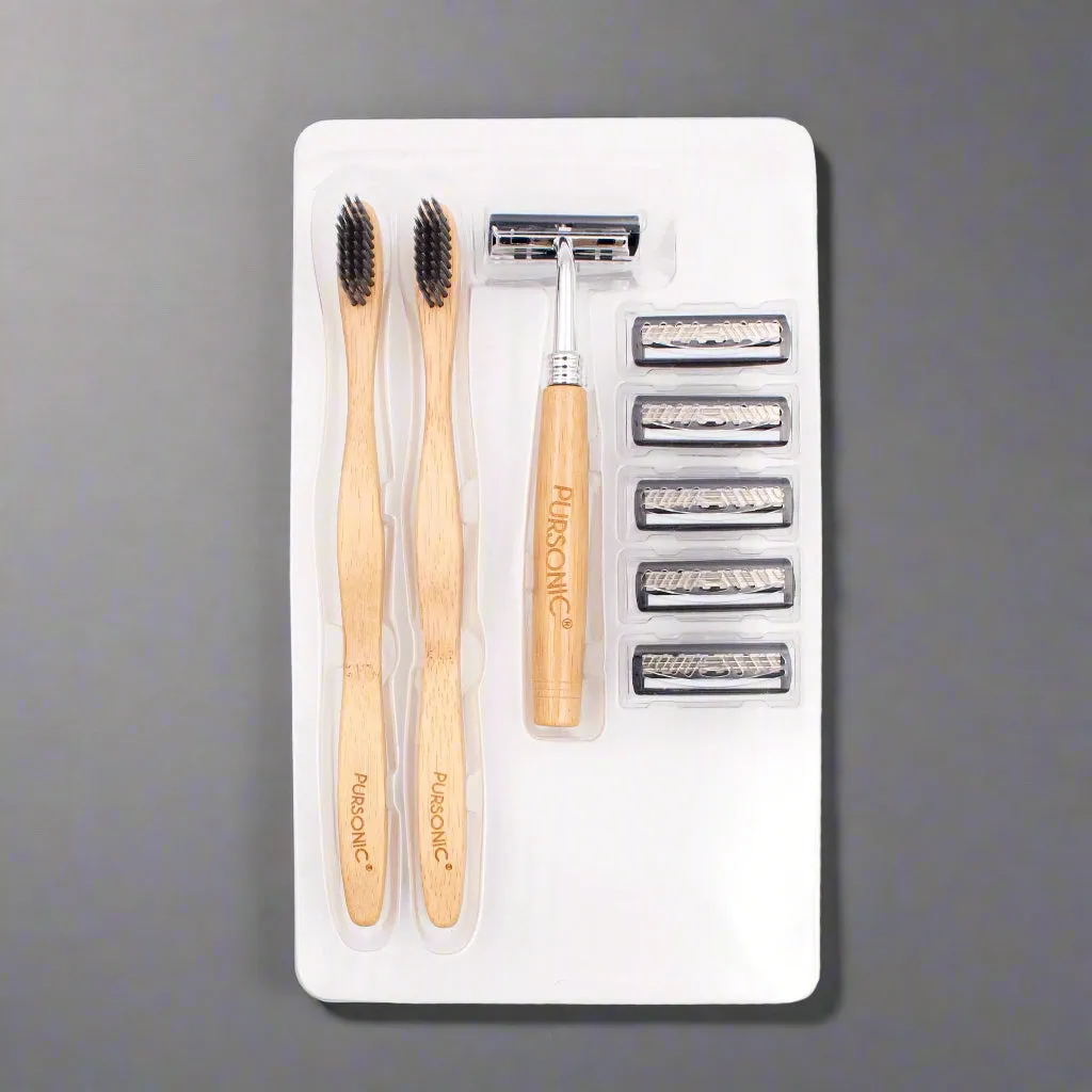 Eco Friendly Razor & Toothbrushes Combo Pack