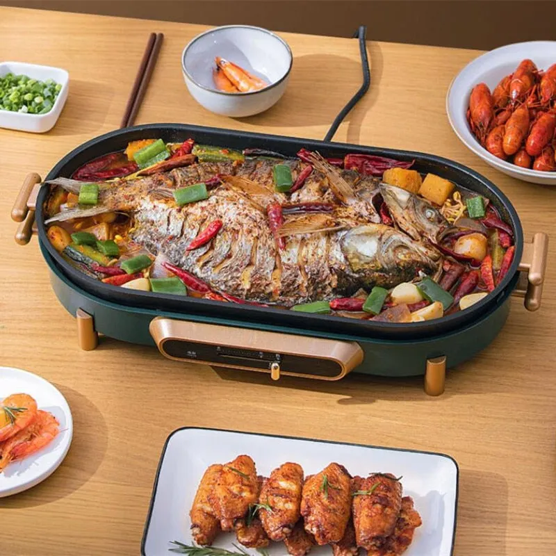 Electric Barbecue Grill Household Barbecue Plate Electric Hot Pot