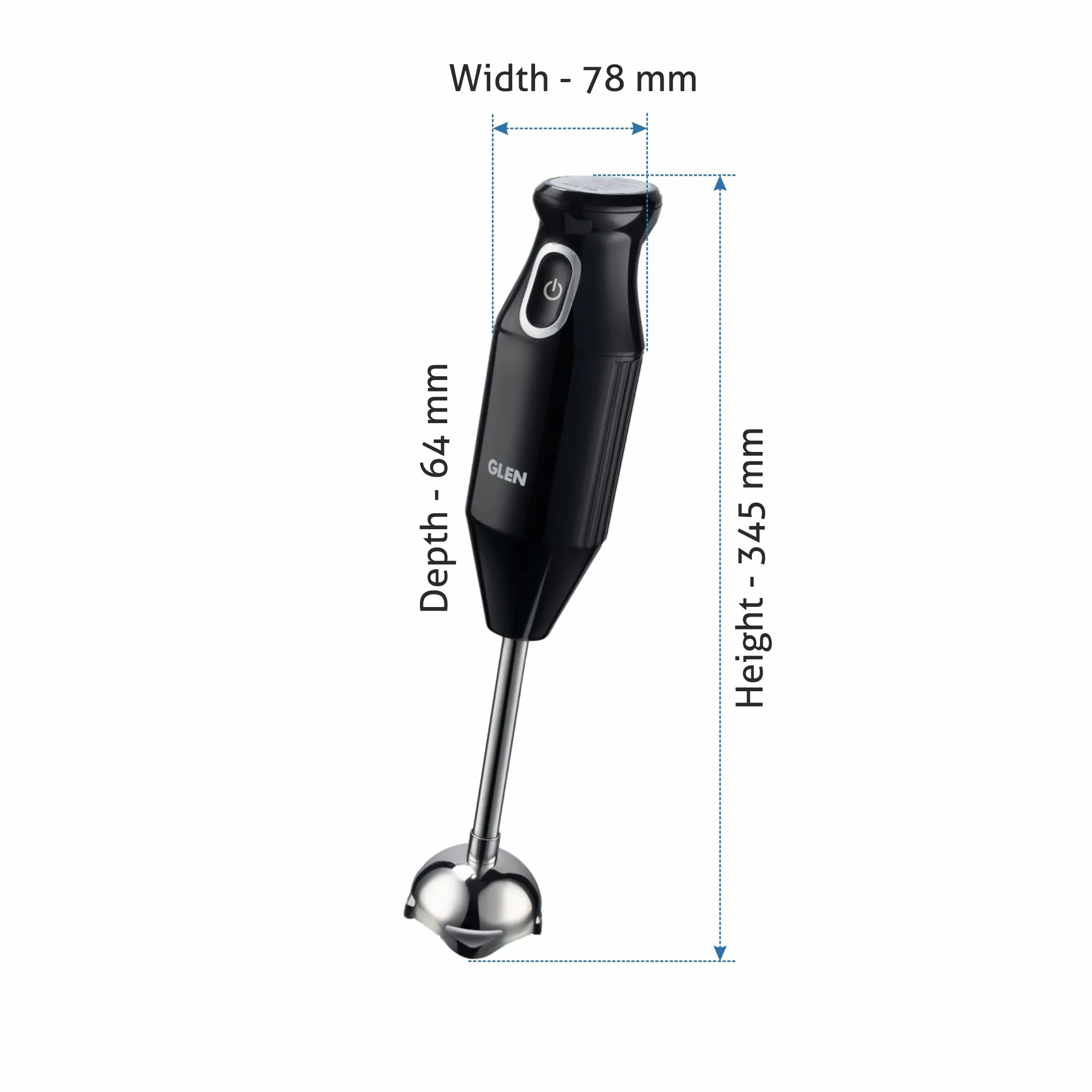 Electric Hand Blender 200W with Stainless Steel Arm, ISI - Black (4049 LX)