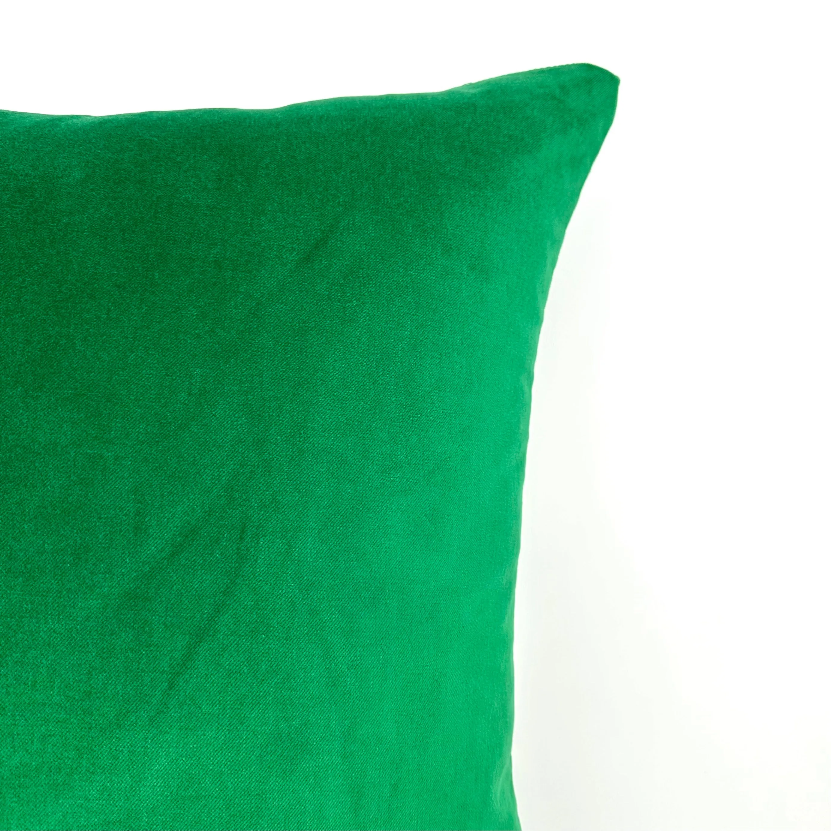 Emerald Green Solid Velvet Throw Pillow Cover 22x22