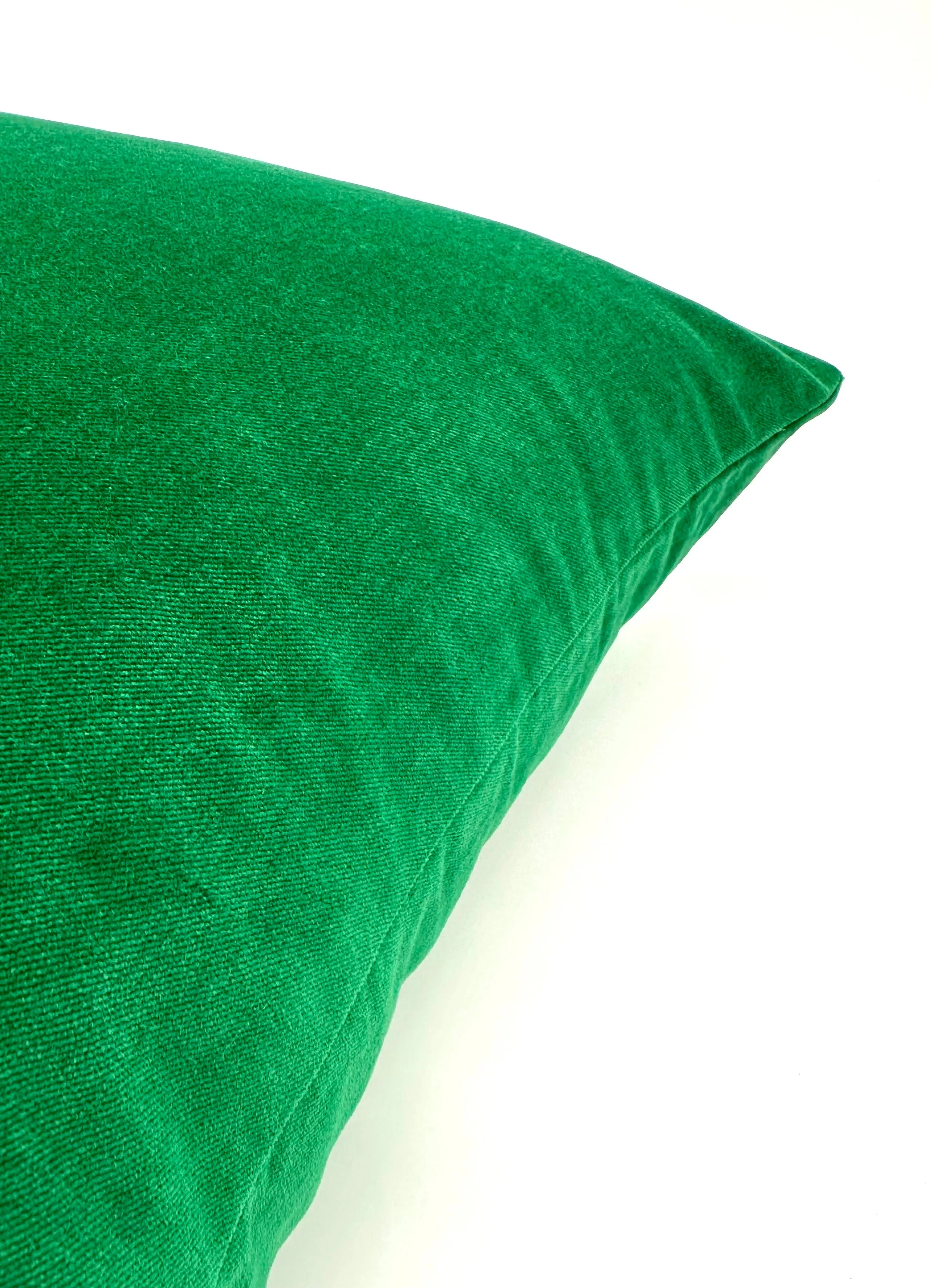 Emerald Green Solid Velvet Throw Pillow Cover 22x22