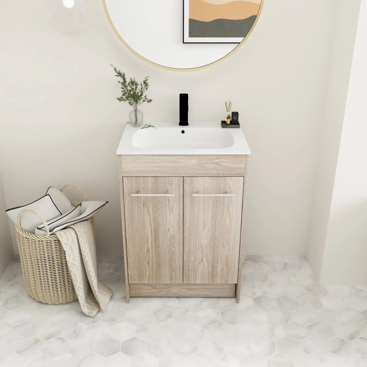 ExBrite 24 Inch Freestanding Bathroom Vanity