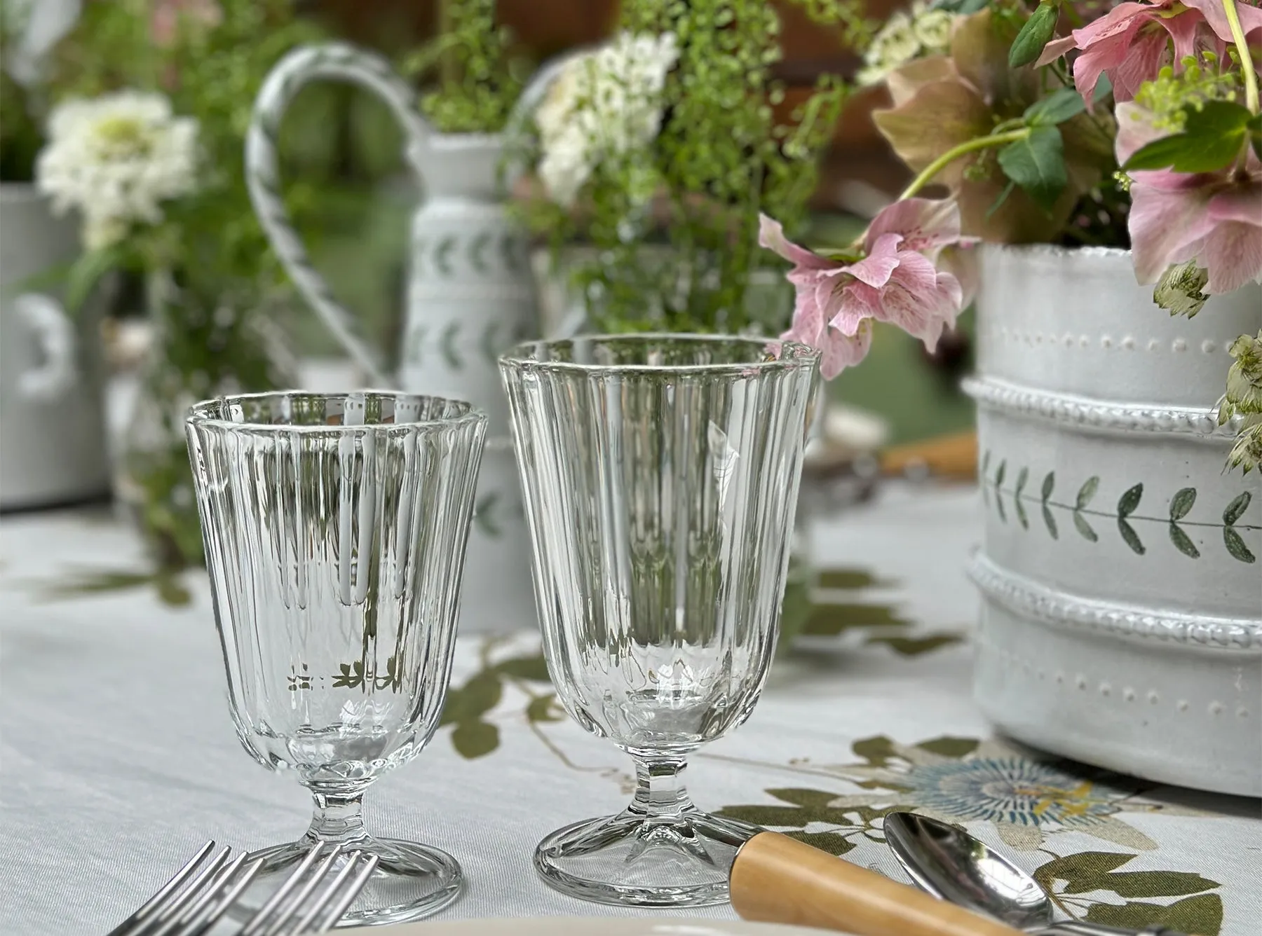 Faceted White Wine Glass