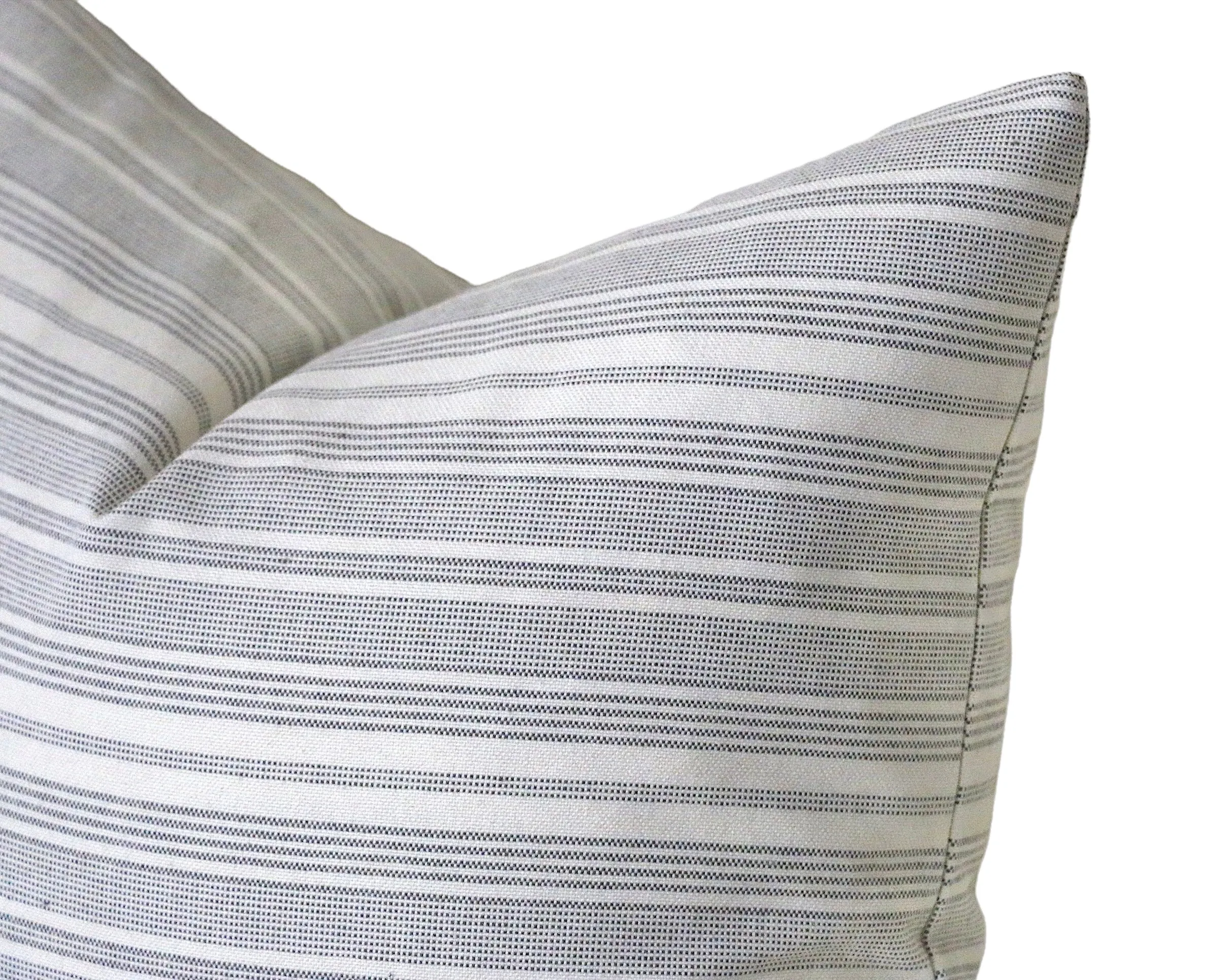 Farmhouse Collection: Grey Pillow Covers / Pinstripe Pillow / Vintage Washed Cotton / Cotton Ticking Pillow Case / Striped Cushion Cover