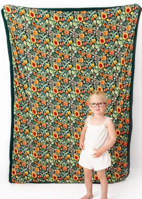 Flower Field Large Quilted Bamboo Blanket