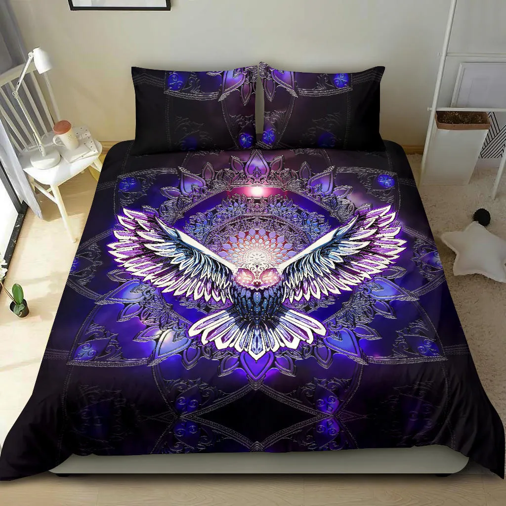 Flying Owl Spirit - Purple | Bedding Set | Mandalazed