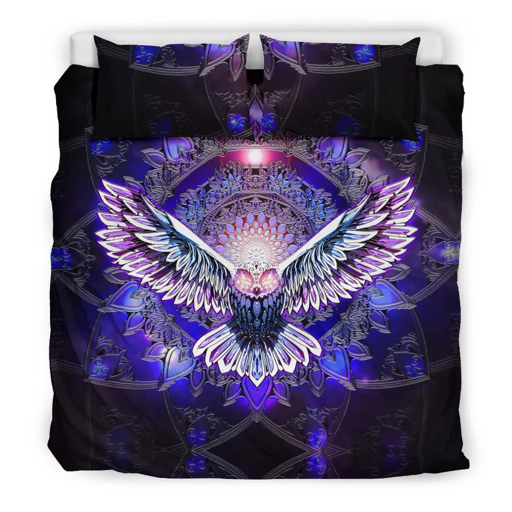 Flying Owl Spirit - Purple | Bedding Set | Mandalazed