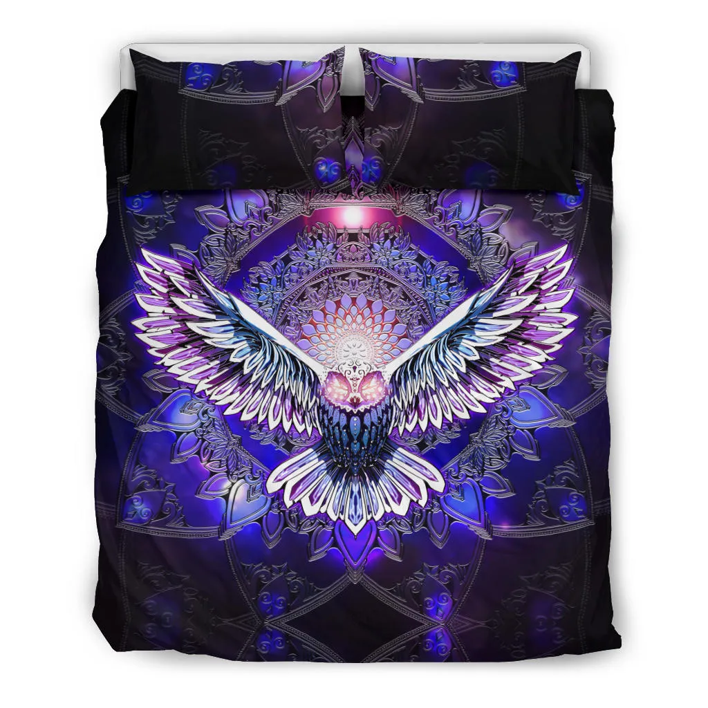 Flying Owl Spirit - Purple | Bedding Set | Mandalazed