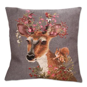 Forest Fantasy Deer Tapestry Pillow