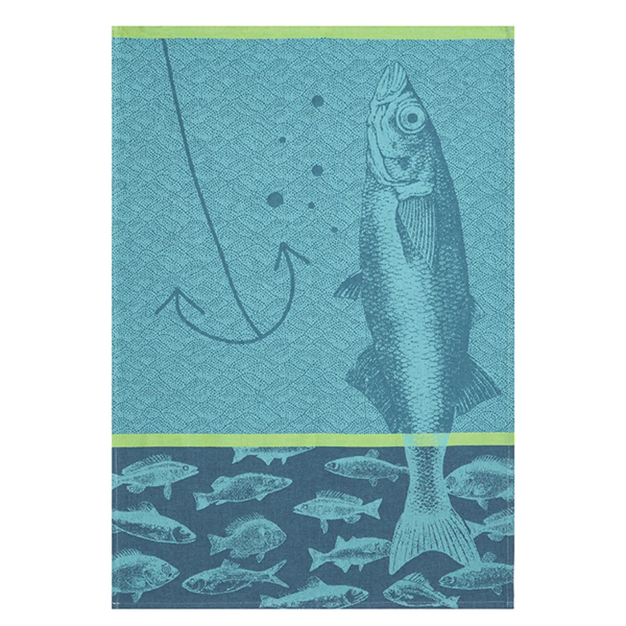 French Jacquard Poissons or Fish Tea Towel by Coucke