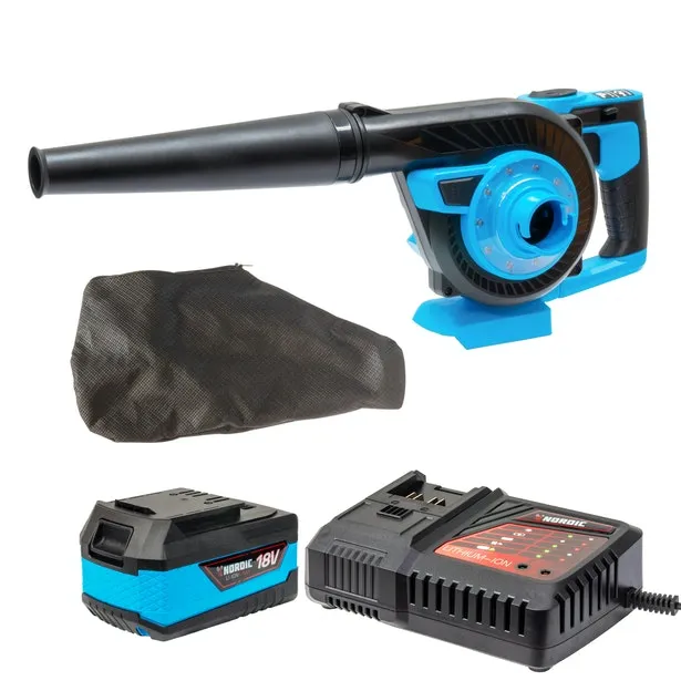 Garden Nordic 18v Li-ion Cordless Blower / Vacuum Combo Kit with 4.0ah Battery & Charger