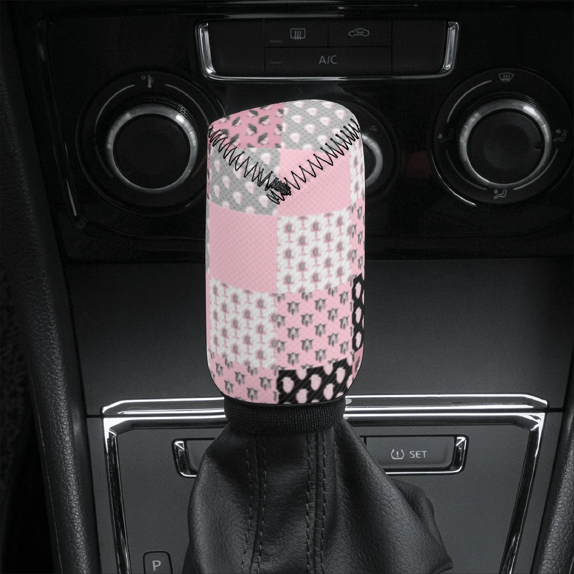 Gear Knob Cover for Cars | Manual or Automatic Transmission stick cover | Car Shifter Gear cover -Pastel Goth Checkered