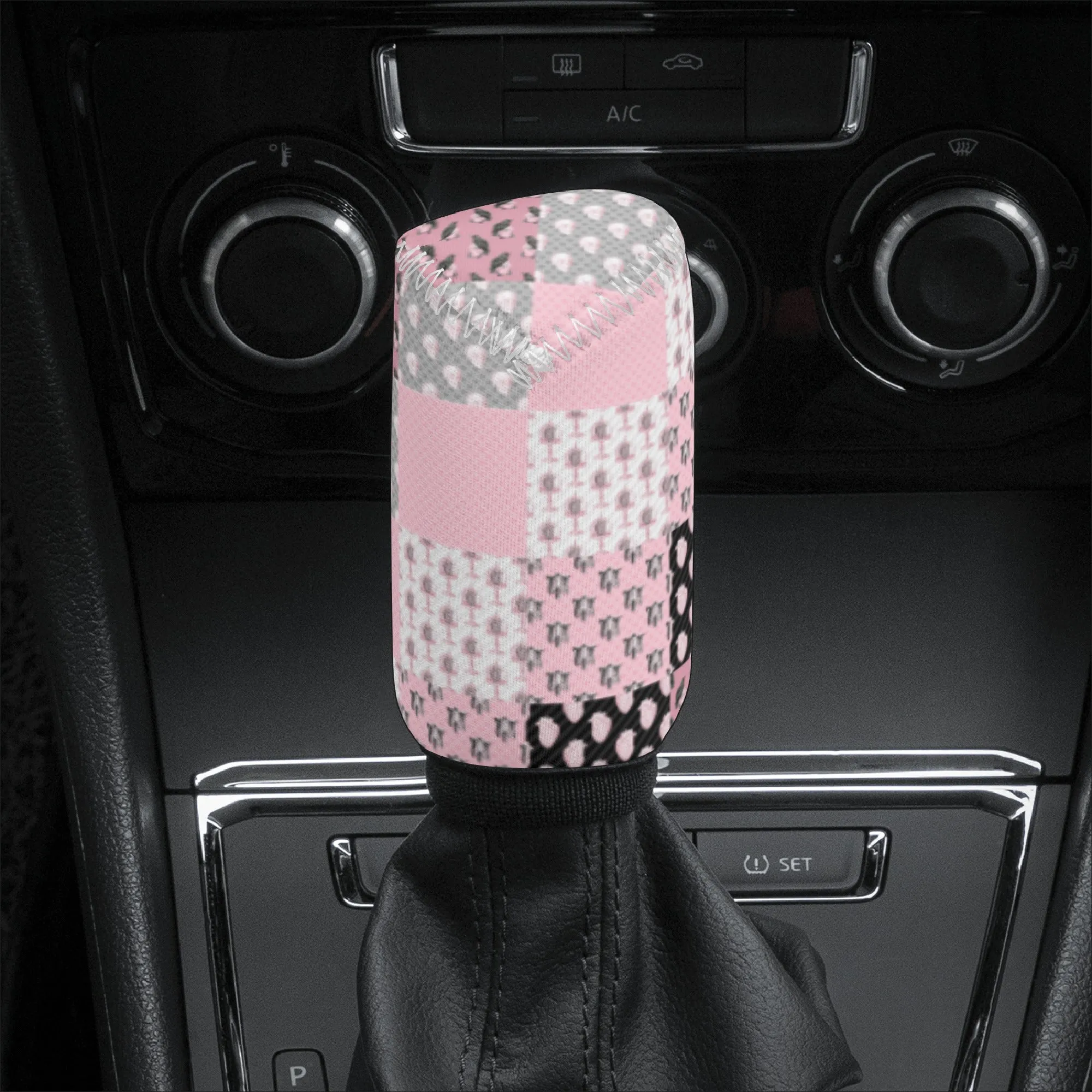 Gear Knob Cover for Cars | Manual or Automatic Transmission stick cover | Car Shifter Gear cover -Pastel Goth Checkered