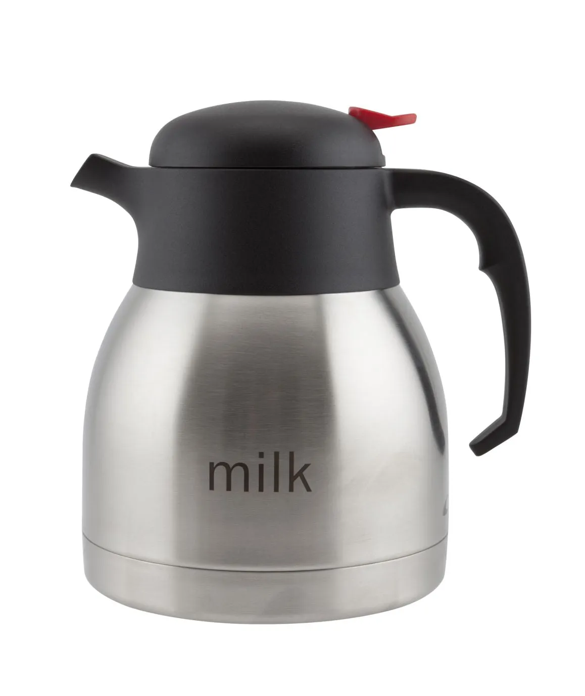 Genware V1299MILK Milk Inscribed St/St Vacuum Push Button Jug