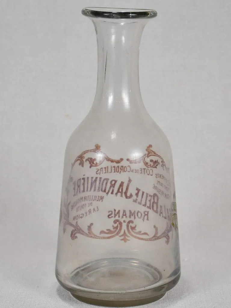 Glass carafe Côte des Cordeliers  9¾"1900s