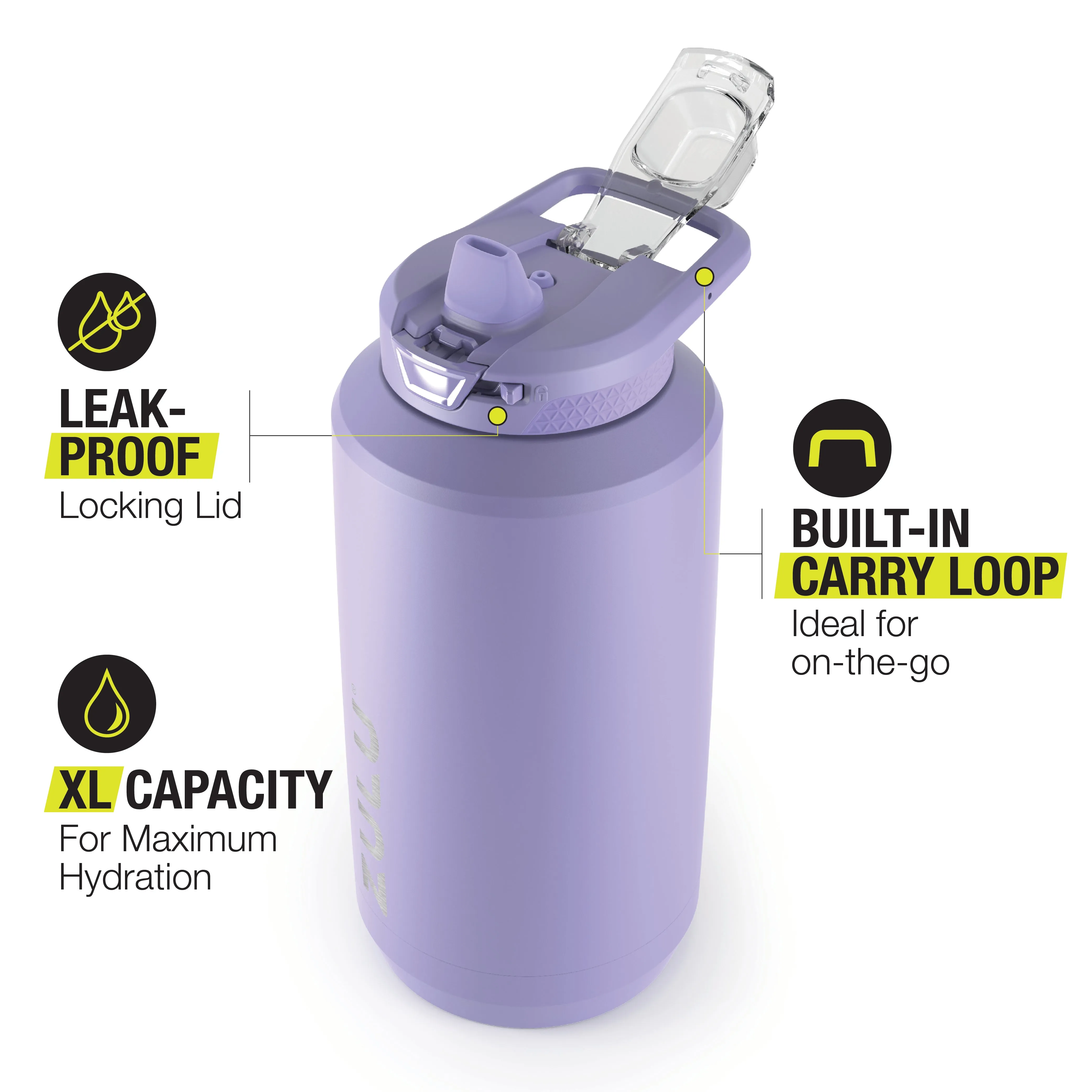 Goals Stainless Steel Half Gallon Water Bottle with Straw