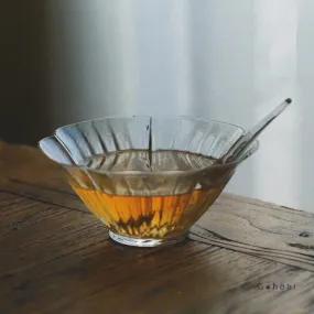 Gohobi Handmade Flower Glass Bowl with Spoon