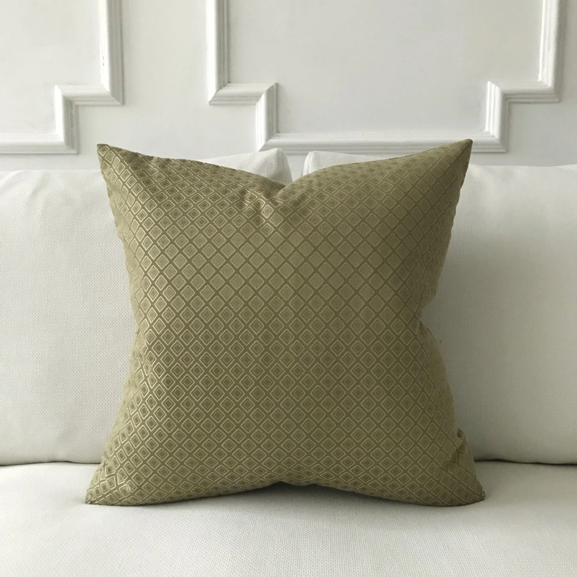 Green Geometric Throw Pillow Cover 22x22