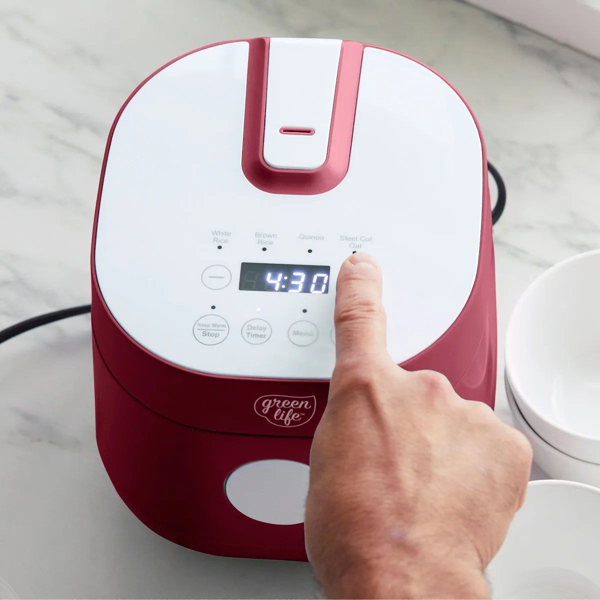 GreenLife Rice & Grains Cooker | Red