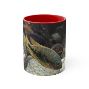 Grey and Orange Fish Accent Coffee Mug, 11oz