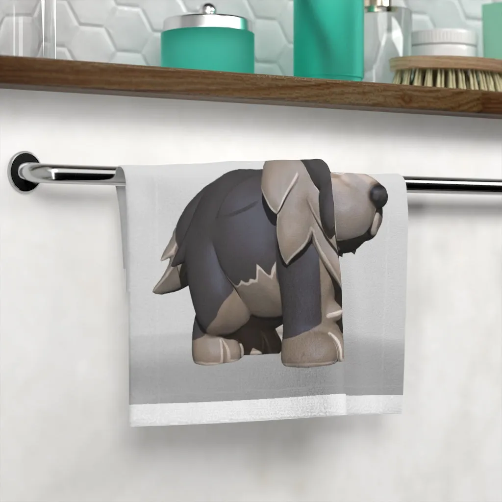 Grey Dog Face Towel