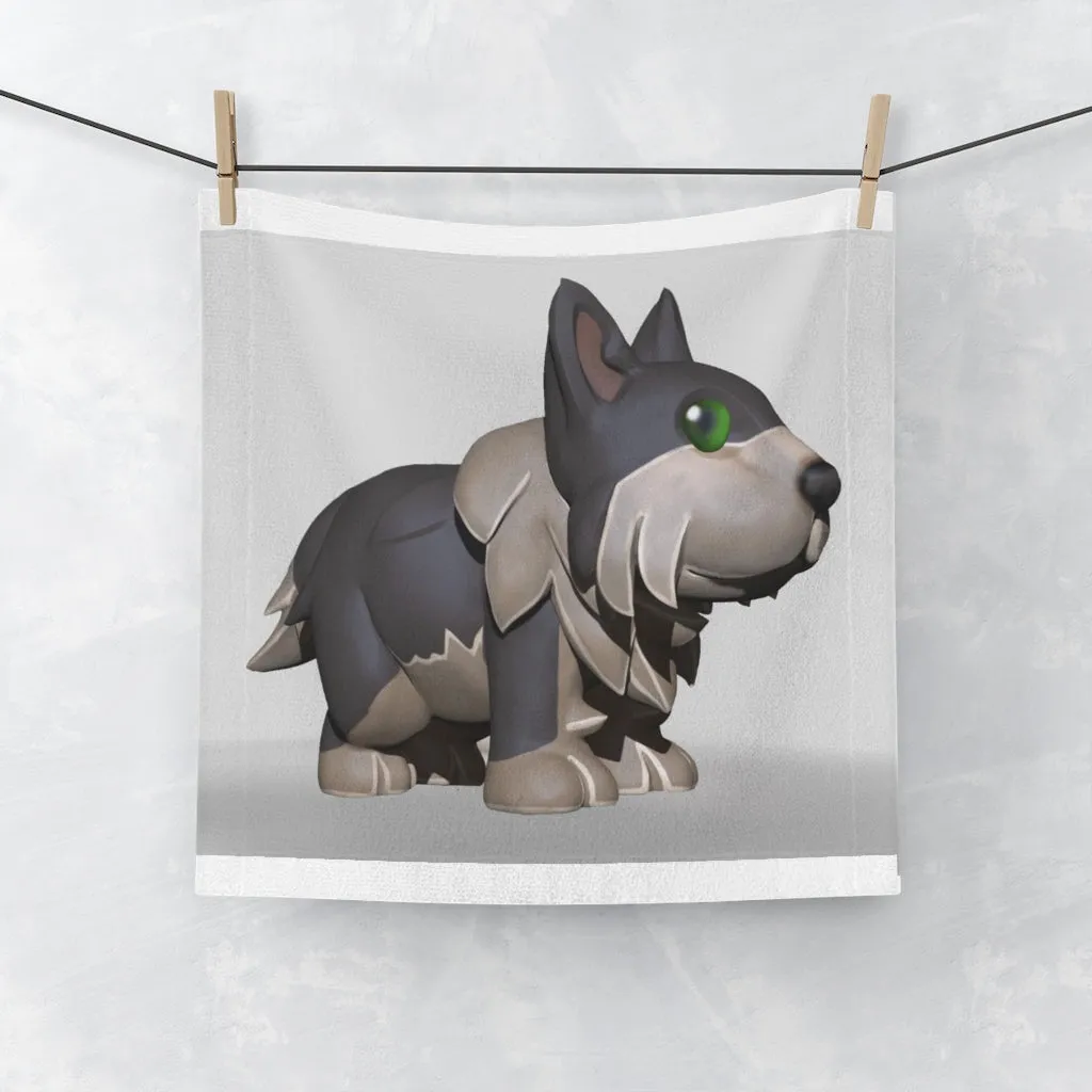 Grey Dog Face Towel