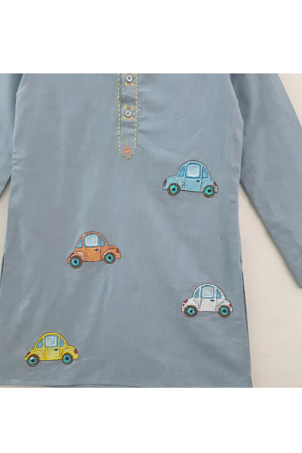 Hand painted tiny car kurta