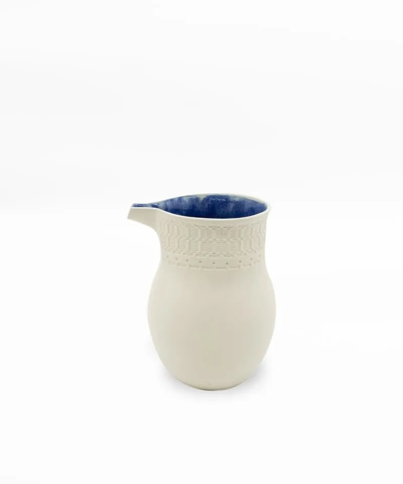 Hydria Carafe Ivory Matte Blue