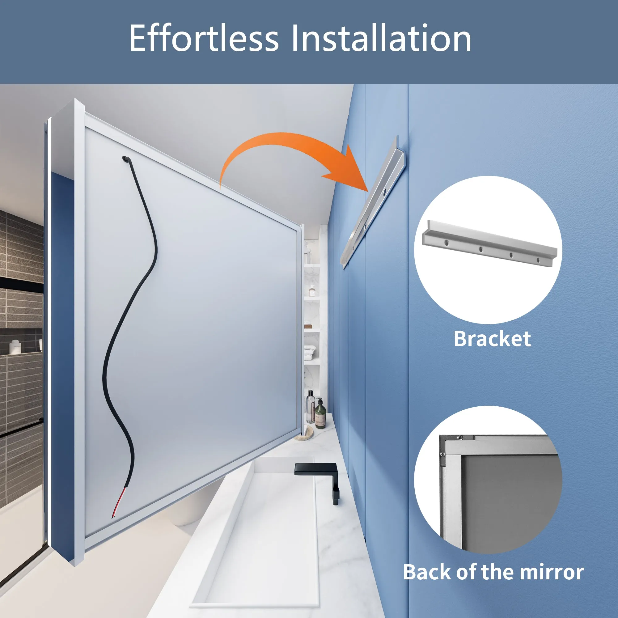 Illusion 30" x 32" LED Lighted Medicine Cabinet with Magnifiers Front and Back Light