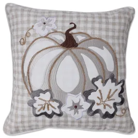 Indoor White Pumpkin Natural 18-inch Throw Pillow Cover