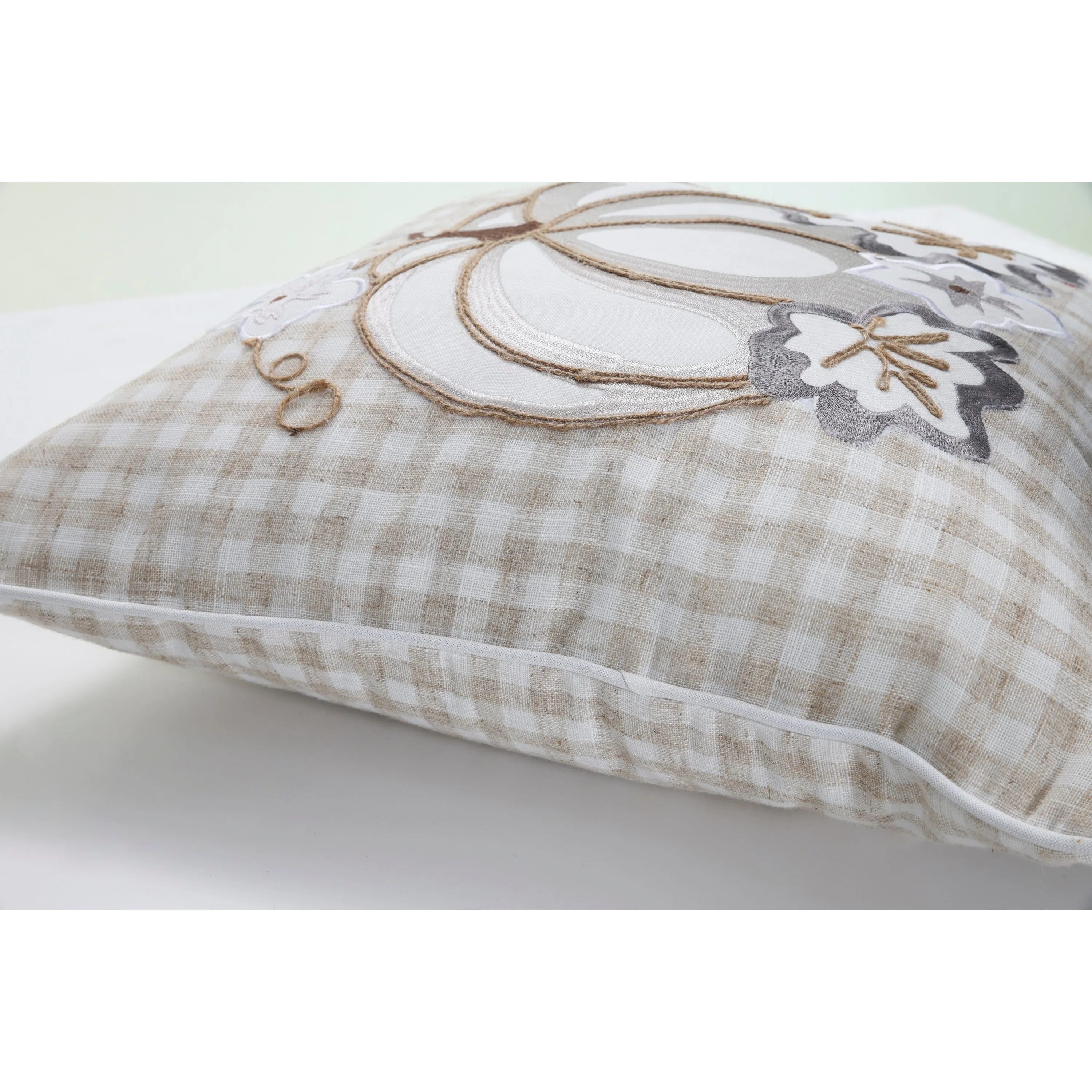 Indoor White Pumpkin Natural 18-inch Throw Pillow Cover