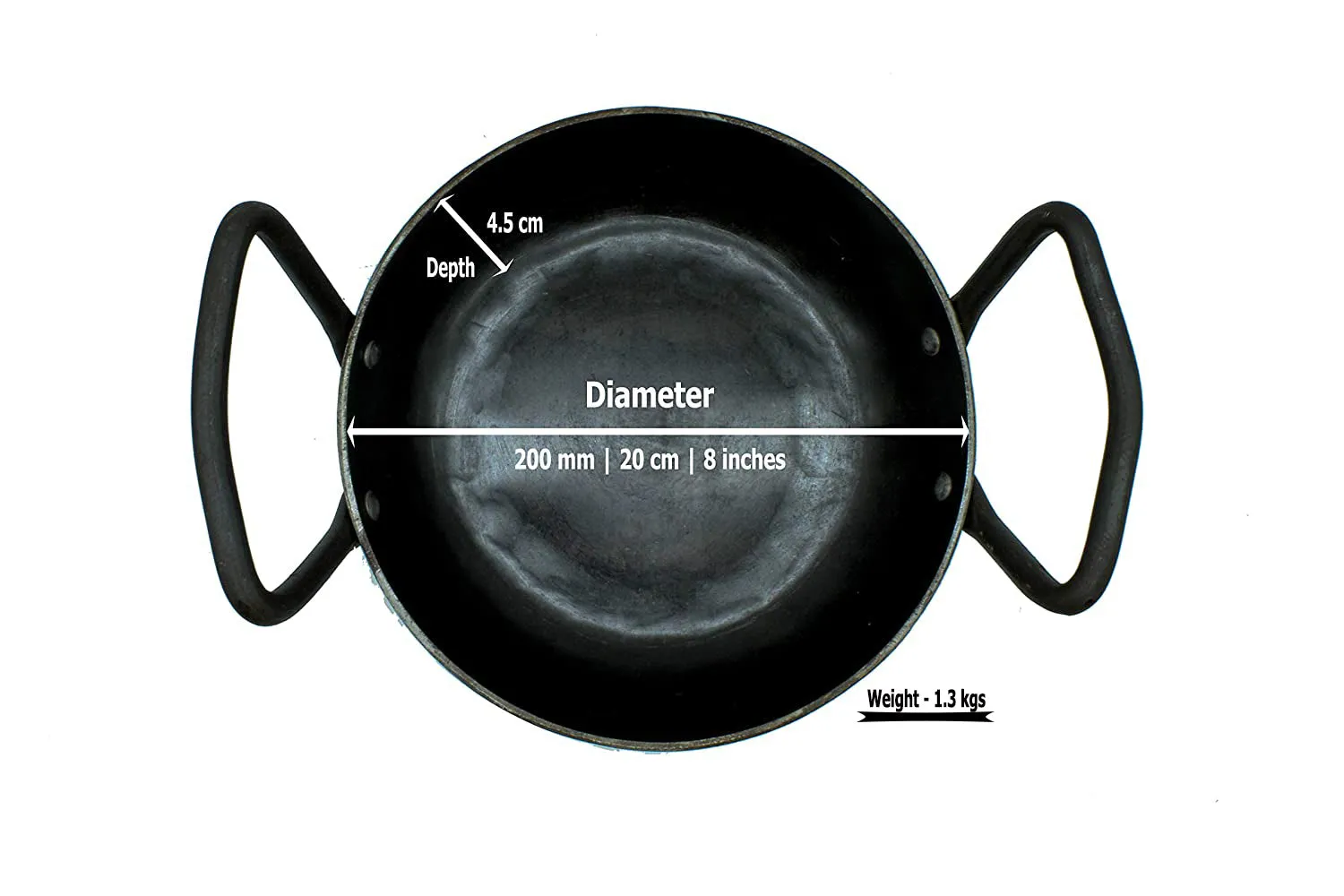 Iron Skillet | Fry Pan | 20cm | 1.3 Kgs | Induction Compatible