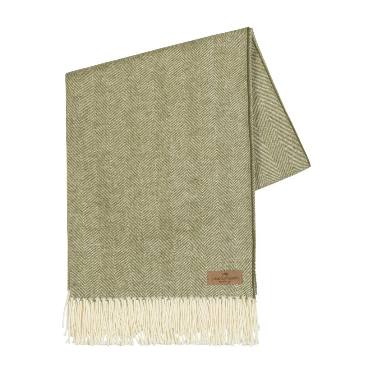 Italian Herringbone Thyme Throw by Lands Downunder