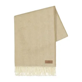 Italian Herringbone White Truffle Throw by Lands Downunder