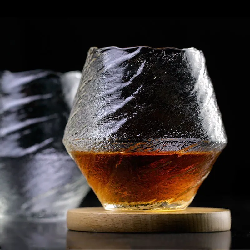 Japanese Edo Snow Glass - Blowing Snow Whiskey Tasting Glasses Japanese Hammer Pattern Wine Drinking Cup