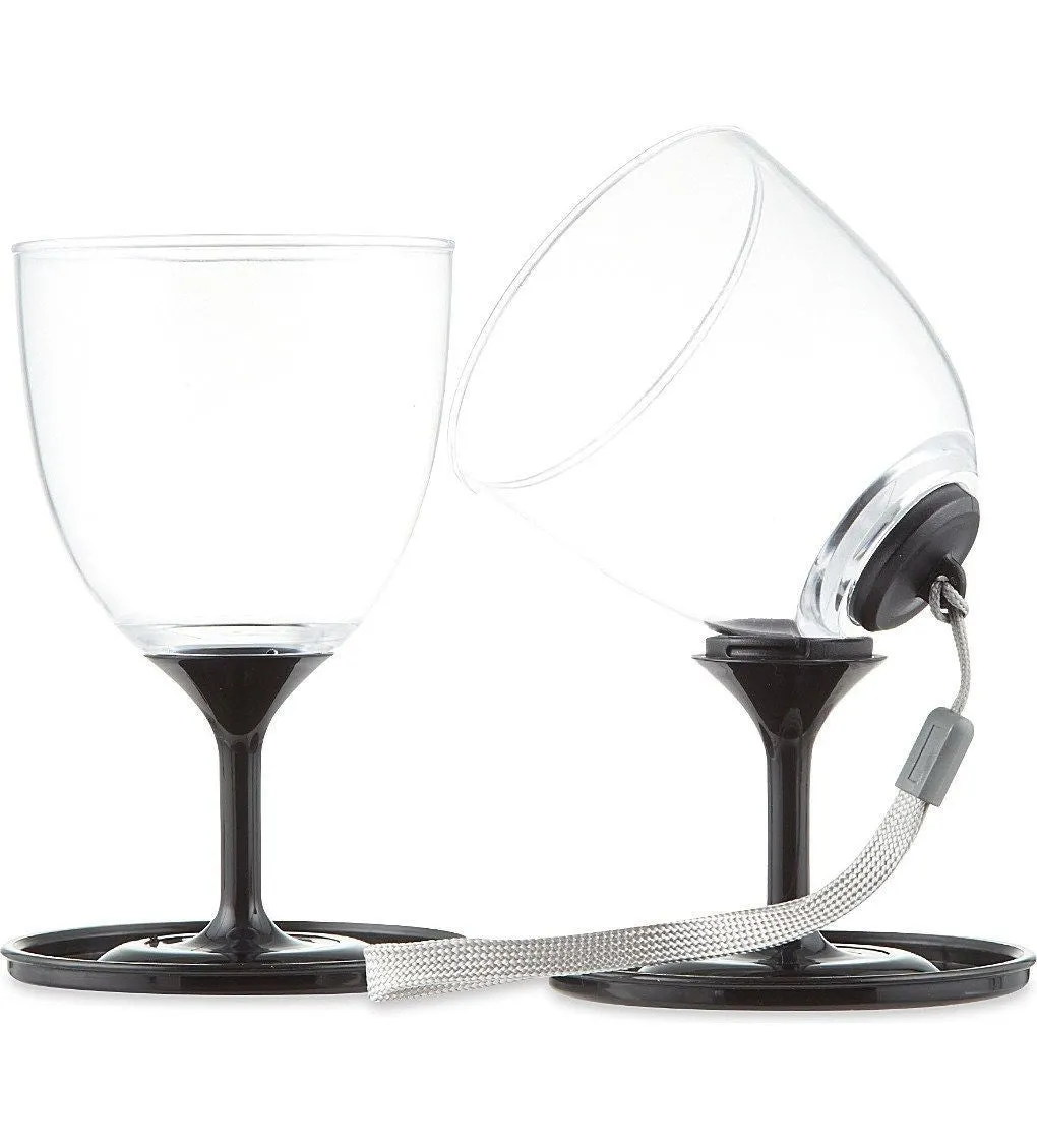 Kikkerland Wine Glasses Travel Stacking Set of 2