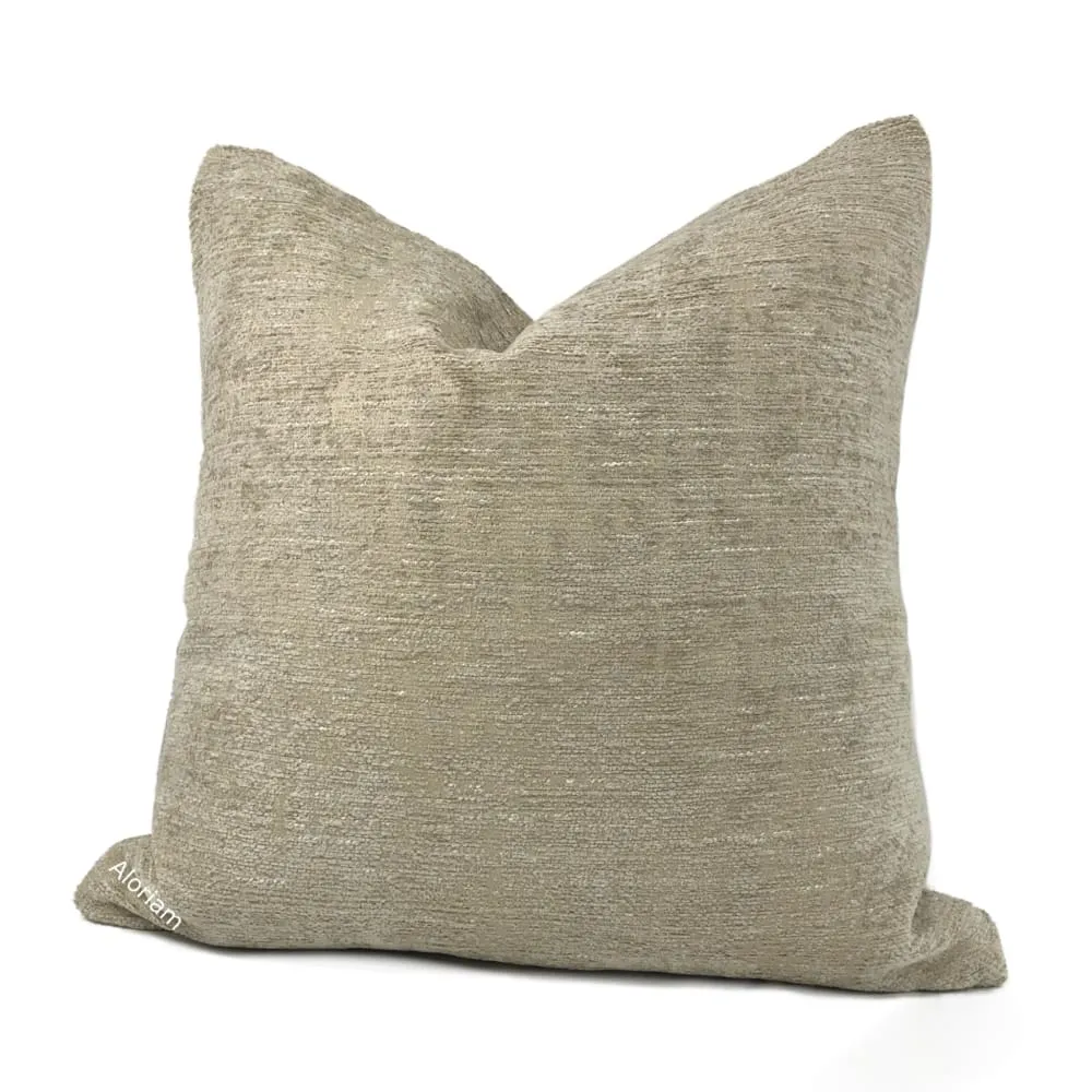 Knox Sandstone Slub Textured Chenille Pillow Cover