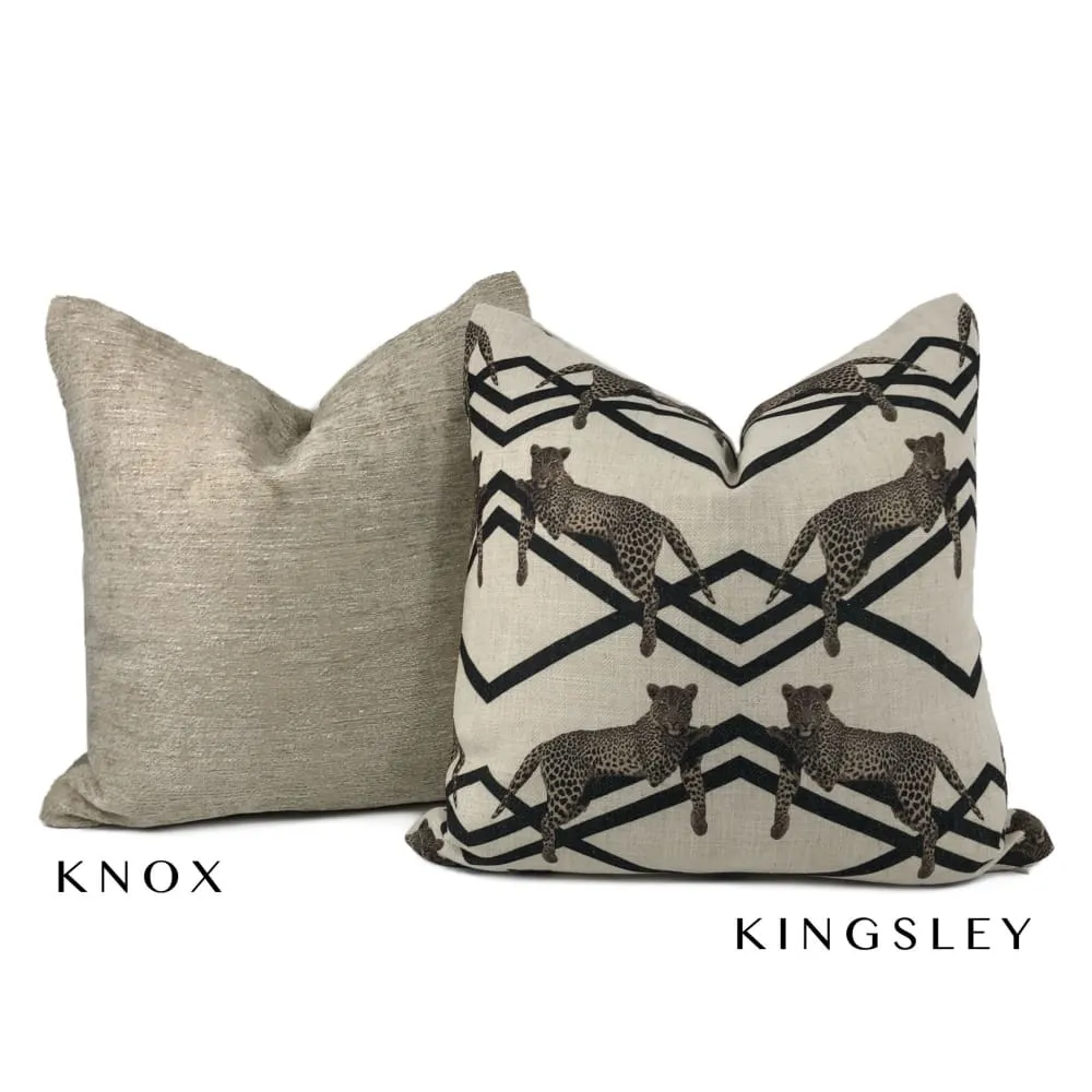 Knox Sandstone Slub Textured Chenille Pillow Cover