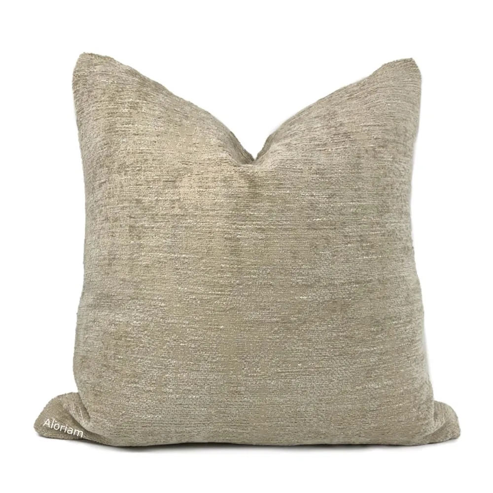 Knox Sandstone Slub Textured Chenille Pillow Cover