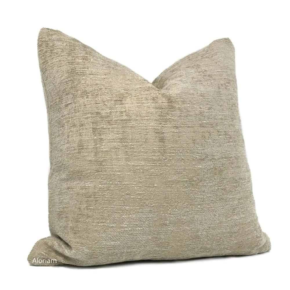 Knox Sandstone Slub Textured Chenille Pillow Cover