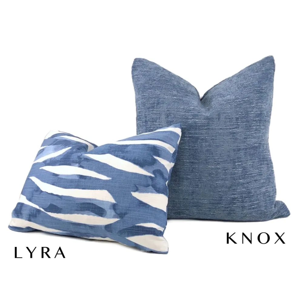 Knox Stonewash Blue Slub Textured Chenille Pillow Cover (Fabric by the Yard available)