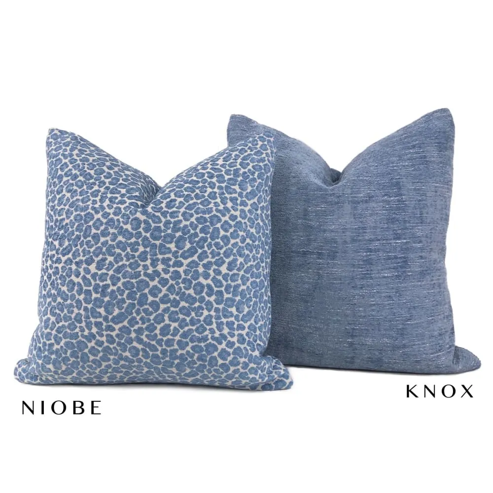 Knox Stonewash Blue Slub Textured Chenille Pillow Cover (Fabric by the Yard available)