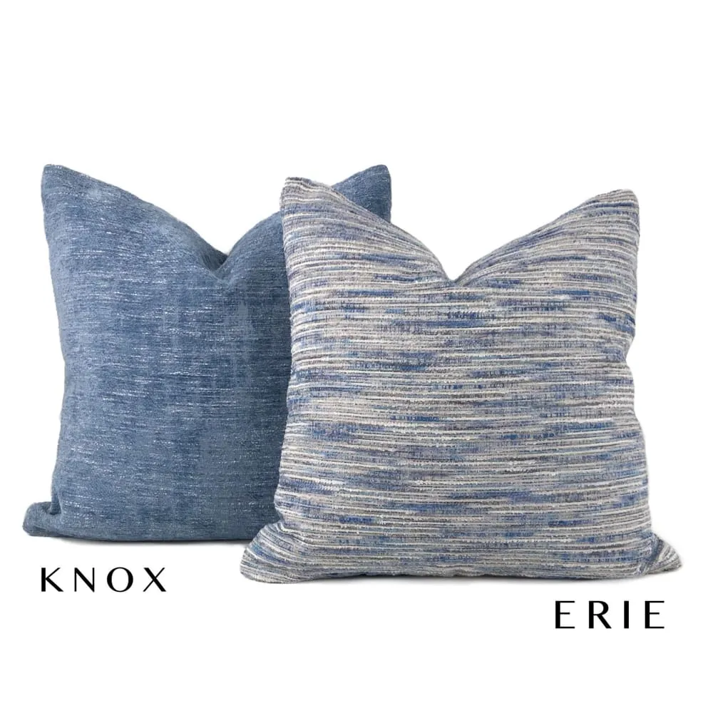 Knox Stonewash Blue Slub Textured Chenille Pillow Cover (Fabric by the Yard available)