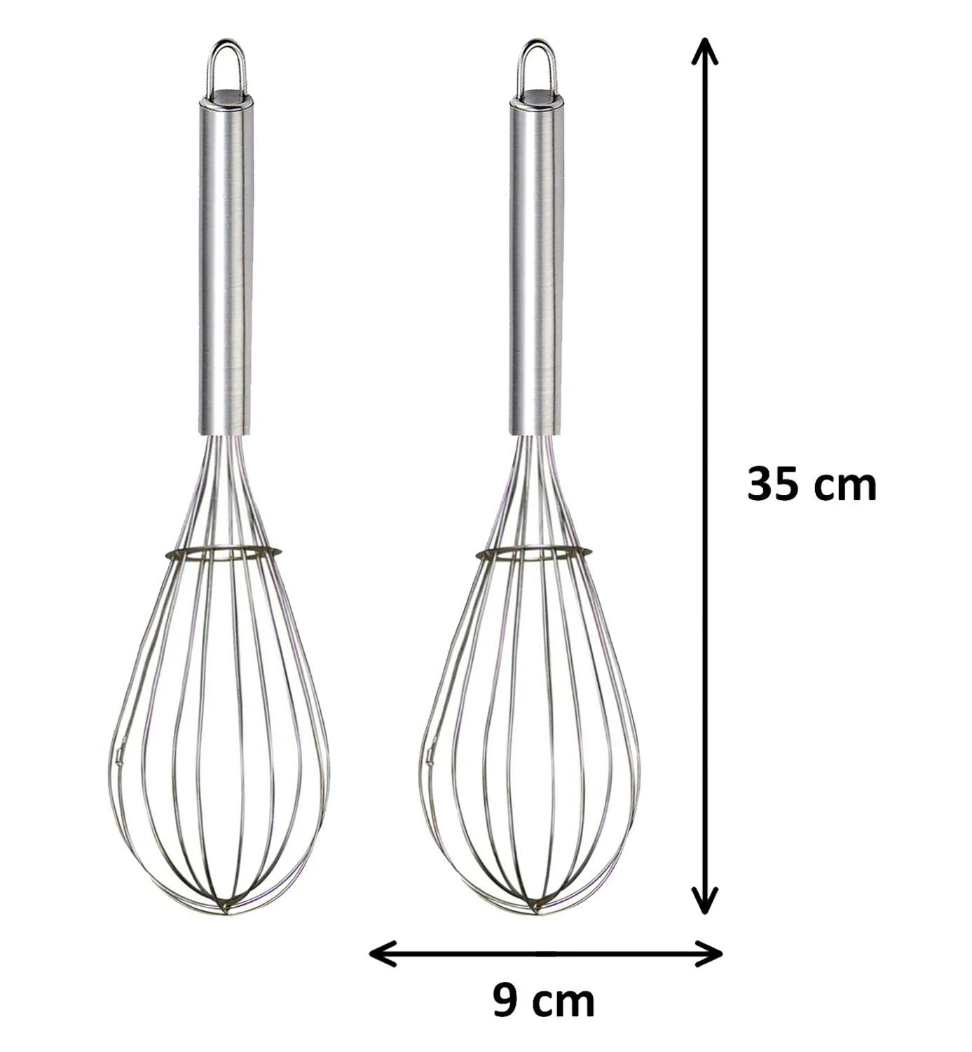 Kuber Industries 2.5 MM Stainless Steel Hand Blender Mixer Froth Whisker Latte Maker for Milk Coffee Egg Beater Juice,40 cm (Silver) - CTKTC031337