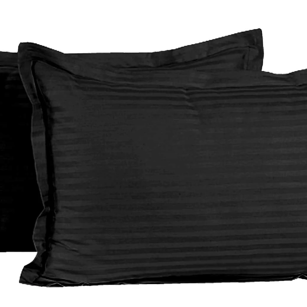 Kuber Industries Lining Design Breathable & Soft Cotton Pillow Cover/Protector/Case- 18x28 Inch, Set of 4 (Black)-HS43KUBMART26775