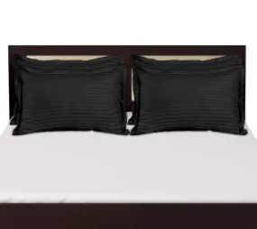 Kuber Industries Lining Design Breathable & Soft Cotton Pillow Cover/Protector/Case- 18x28 Inch, Set of 4 (Black)-HS43KUBMART26775