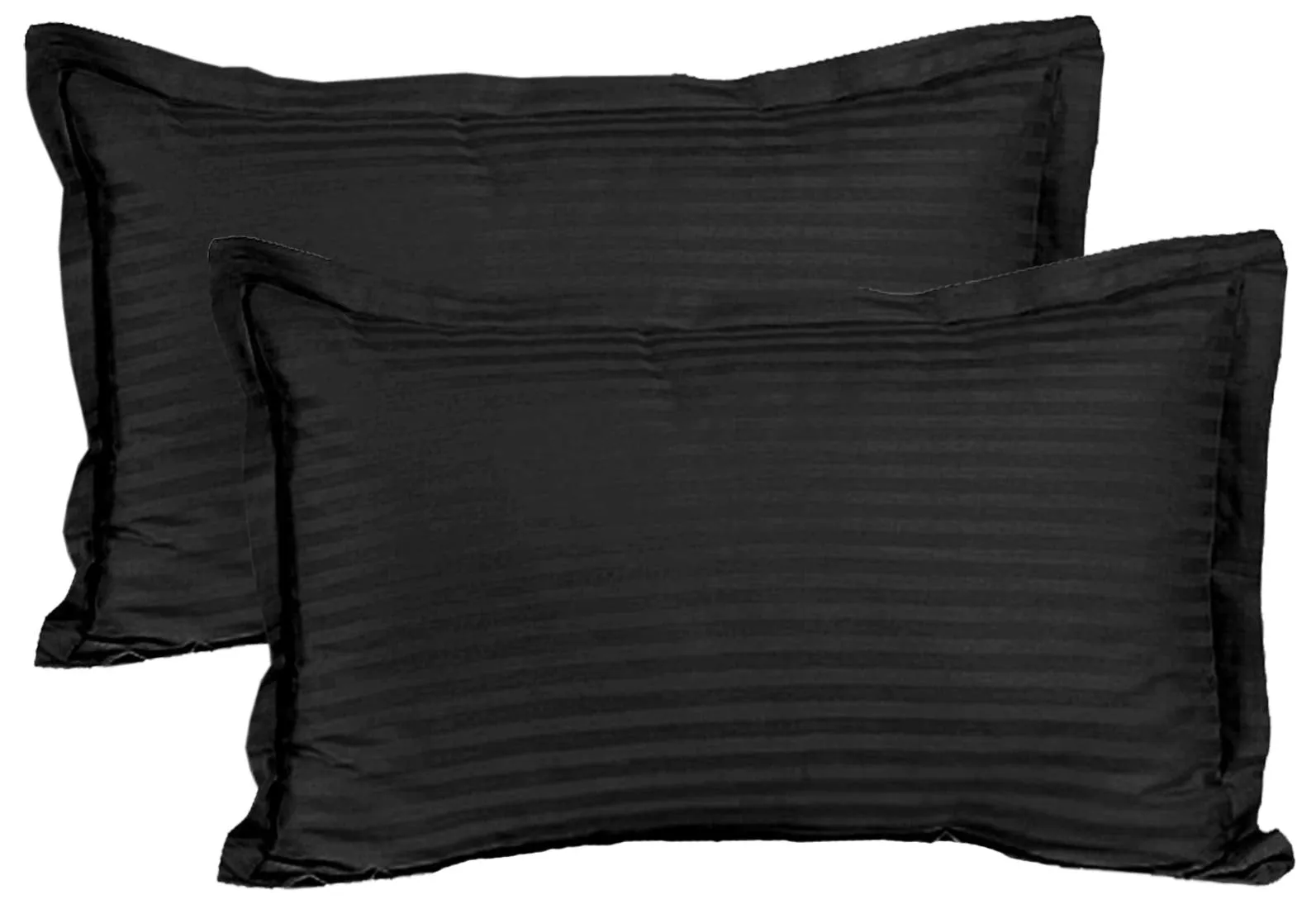 Kuber Industries Lining Design Breathable & Soft Cotton Pillow Cover/Protector/Case- 18x28 Inch, Set of 4 (Black)-HS43KUBMART26775