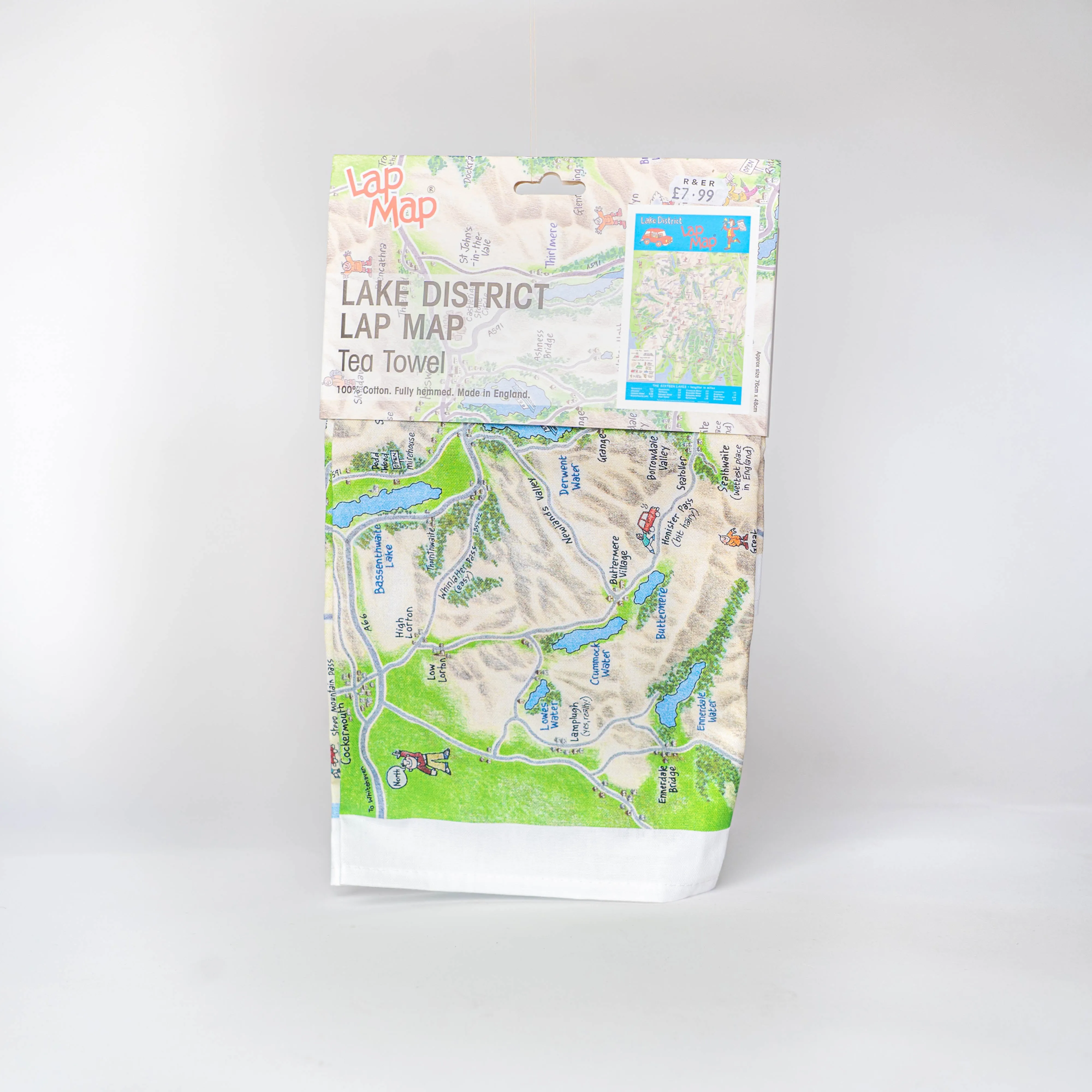 Lake District Lap Map Tea Towel